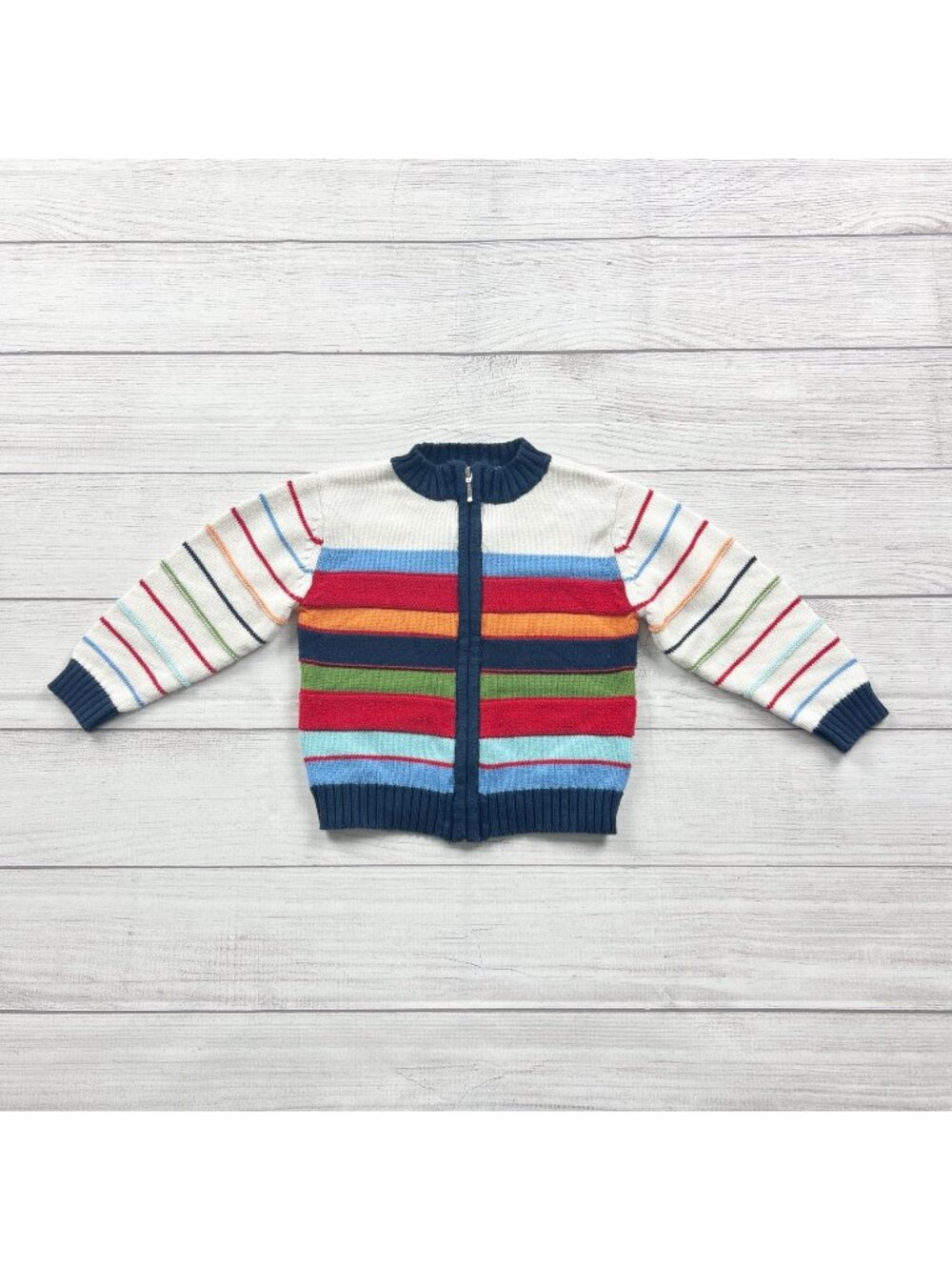 Sarah Louise Multicolor Striped Knit Zip-Up Jacket Toddler 2-3 Years